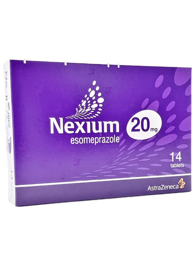 نكسيوم نيكسيوم 20 مجم تاب 14-إيسوميبرازول للتحكم في الحموضة المعوية والحمض - Image 1